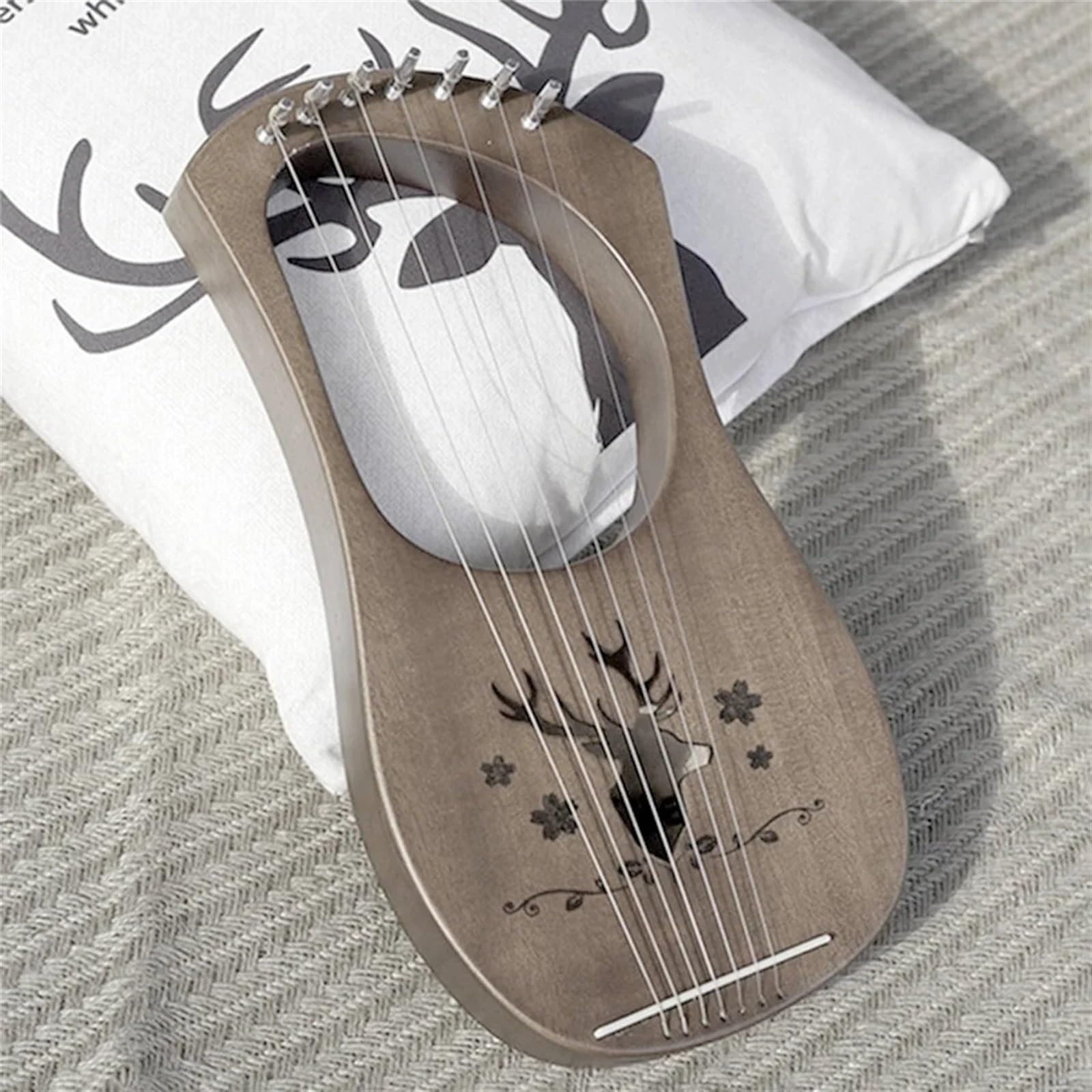 Arpa a lira Strumenti a corda for arpa a lira a 7 corde in legno massello di mogano con metallo