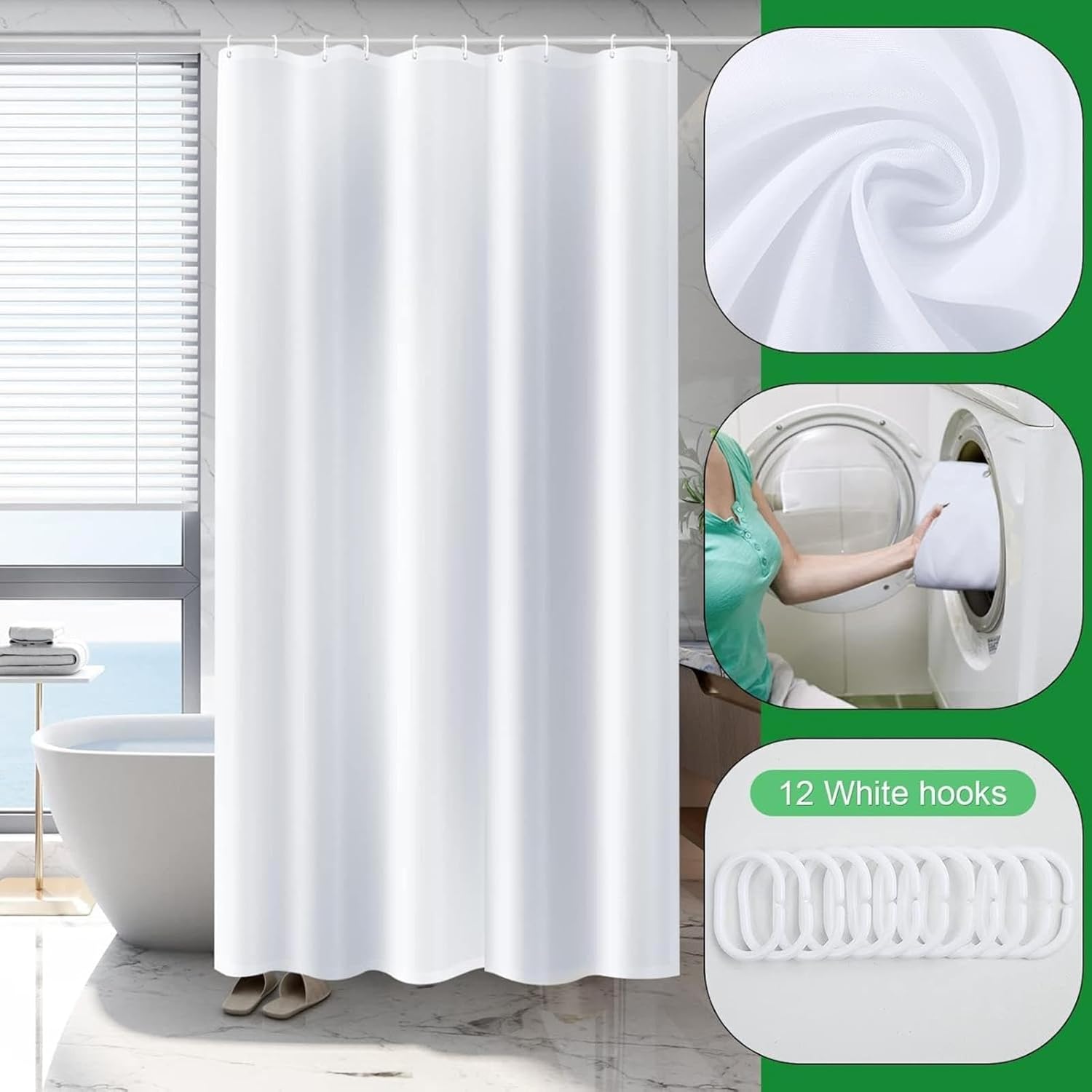 Forest Birch Trees Shower Curtain 72X72in/183x183cm Fall/Winter Woodland Forest Rustic Nature Scenery Bath Curtain, Farmhouse Machine Washable Cloth Fabric Shower Curtains for Bathroom