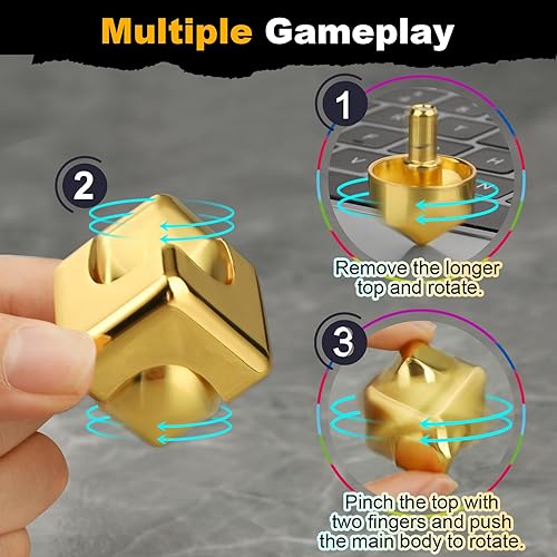 Miniatura 3 de Cubo dorado Fidget Spinner para niños, juguete para ansiedad, juguete de mano genial, juguetes de regalo, juguetes sensoriales para autismo, bolsas