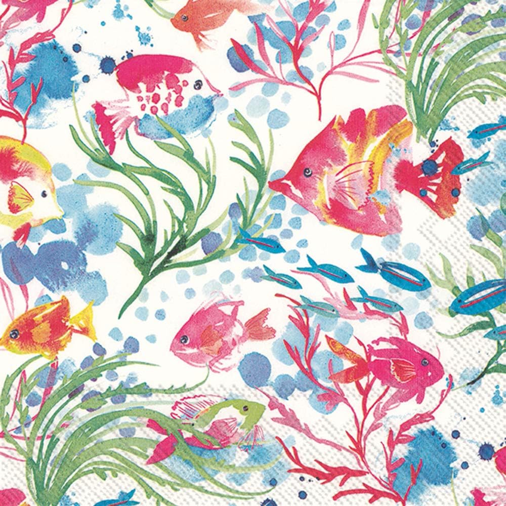 Blue Floral Cocktail Napkins For Wedding Party Birthday