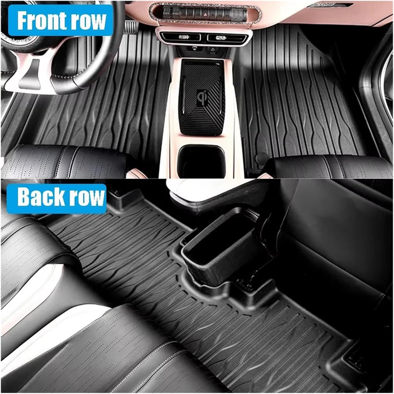 TPE Floor Mats and Cargo Liner Compatible with BYD Atto 3 / Yuan Plus 2025 2024 2023 All Weather Floor Liners Trunk Mat TPE Heavy Duty Pad(3PCS LHD)