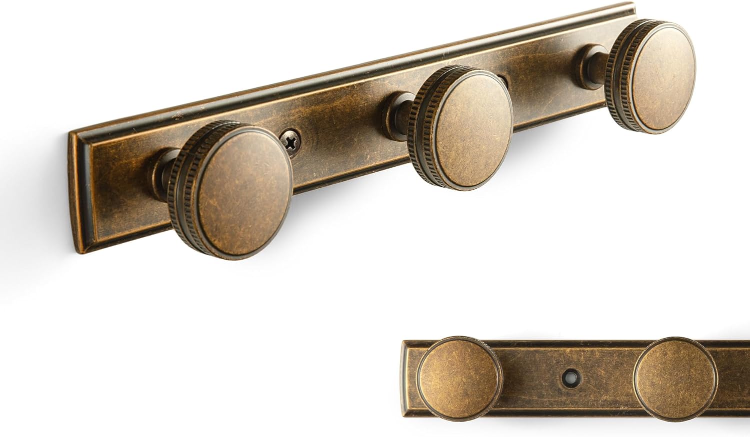 Goo-Ki 1 Pack Antique Brass Coat Rack Wall Mount Heavy Duty, Vintage Brass Towel Rack Zinc Alloy Coat Hooks Wall Mounted for Bag Hat Clothes Scarf