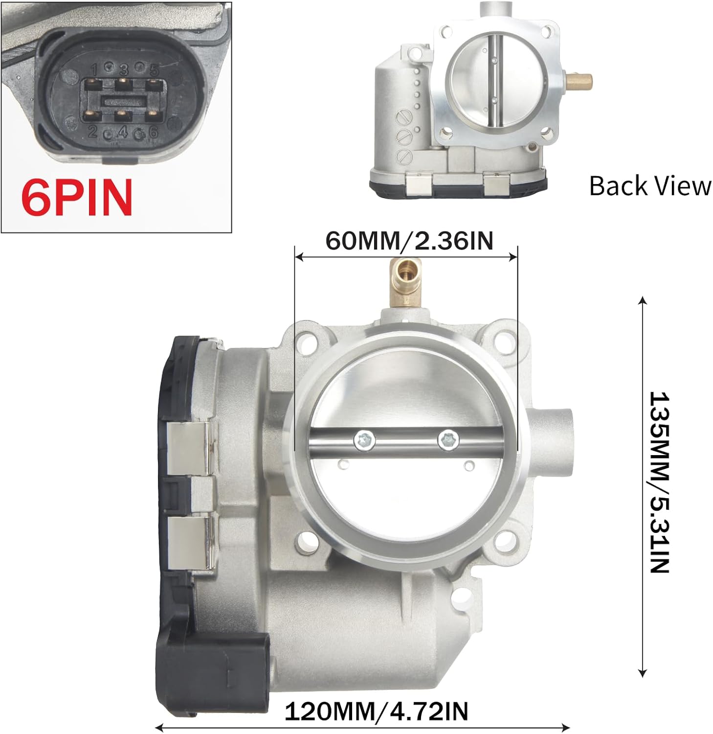 06A133062C Electronic Throttle Body Assembly Replacement for Beetle 1999-2001 Golf 2000-2006 Jetta 2000-2005 TT Quattro 2000-2006 1.8L L4