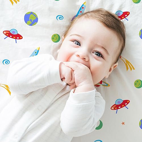 Miniatura 2 de Wildkin Sábana bajera para cuna 100% microfibra para niños, suave y transpirable, fuera de este mundo