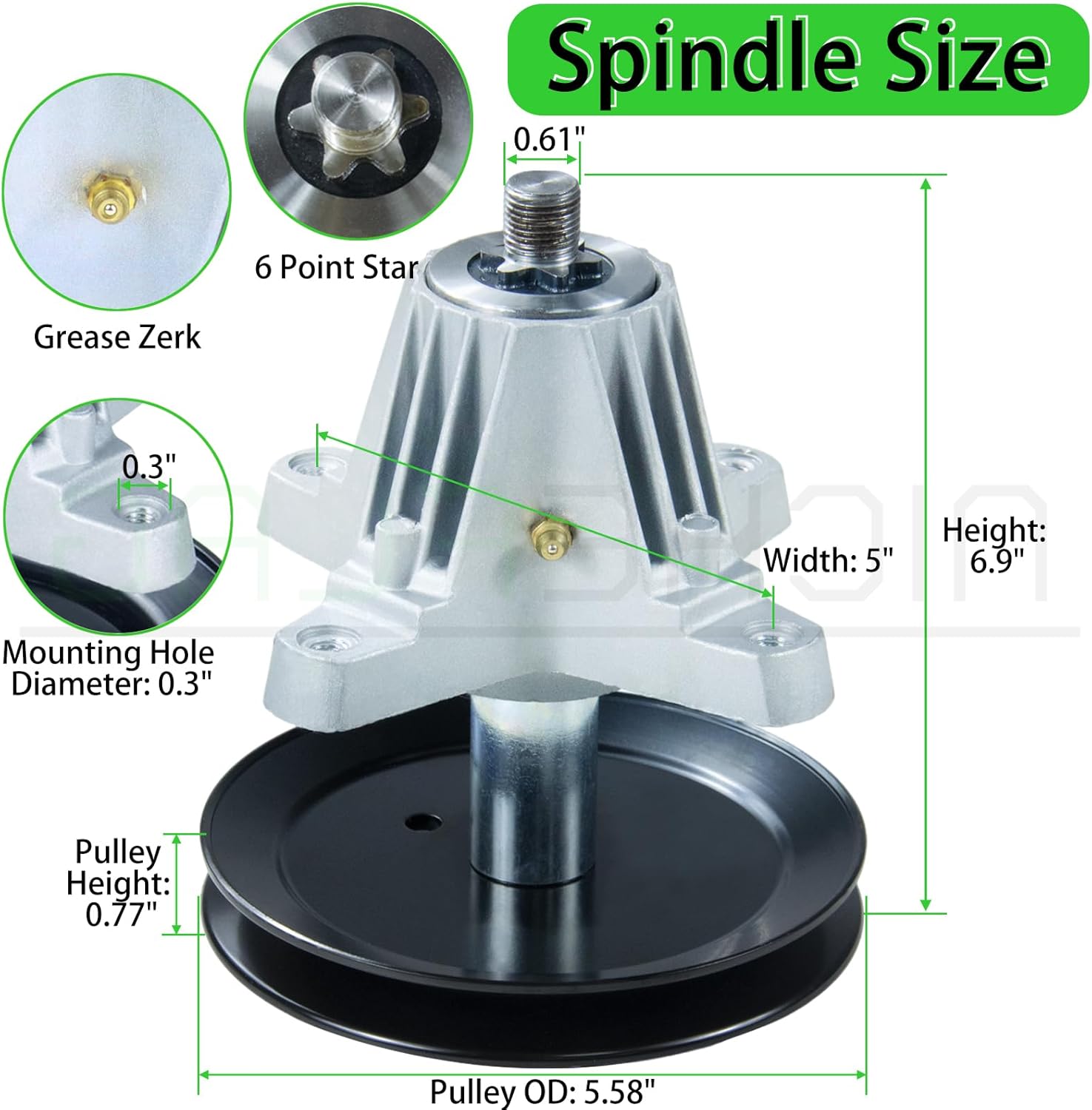 2 Pack 918-06991 Spindle Assembly with 954-04060C Belt 490-900-M061 Deck Wash Kit Replaces 918 06991, 618-06991 for Troy Bilt Pony Bronco 42, Craftsman 42" LT4200 T110 T1200 T1000 T130 Decks