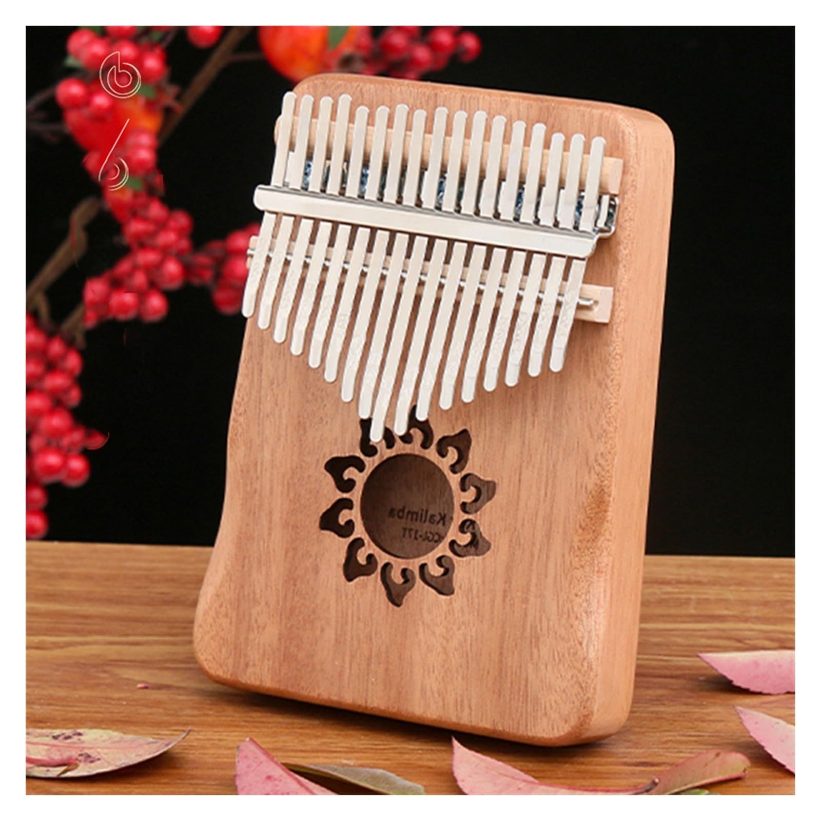 kalimba mini Osłona dłoni w kolorze drewna, skala chromatyczna, 17-tonowy fortepian kciukowy Kalimba Kalimba, przenośny fortepian dla początkujących