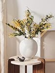 Vase en céramique blanche - 9.8 Vase Rustique ferme de pouce pour décoration maison, Vases minimalistes pour salle de séjour, Table, Salle de bains, Vacances & Mariages (blanc de sable)