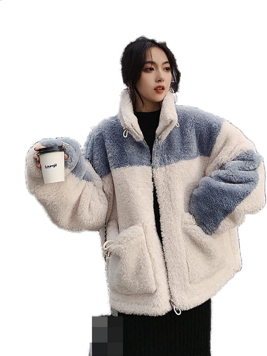 激安単価で ボアジャケット ボアフリース ボアブルゾン レディース 粒 フリース オシャレ 可愛い フワフワ もこもこ フェイクファー アウター トップス ショート 防寒コート あったか 大きいサイズ ジップ ドロップショルダー 韓国 秋 冬