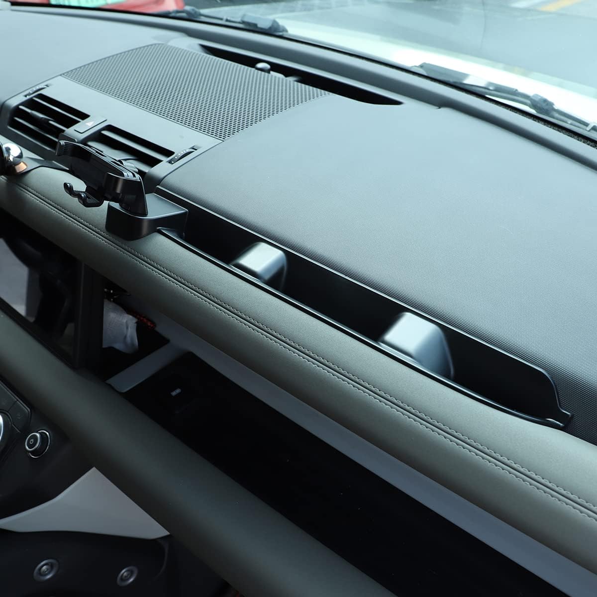 PIUGILH Aluminum Alloy Car Center Console Mobile Phone Holder for Land Rover Defender 90 110 2020-2022 with Glove Box Dash Storage Organizer Car Accessories