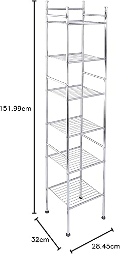 Miniatura 6 de Honey-Can-Do BTH-03484 Estante de baño de metal de 6 niveles 126 pulgadas de largo x 11 pulgadas de ancho x 598 pulgadas de alto cromado