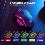 Redragon M810 Pro Wireless Gaming Mouse, 10000 DPI Wired/Wireless Mouse w/Rapid Fire Key, 8 Macro Buttons, 45-Hour Durable Power Capacity and RGB Backlit for PC/Mac/Laptop