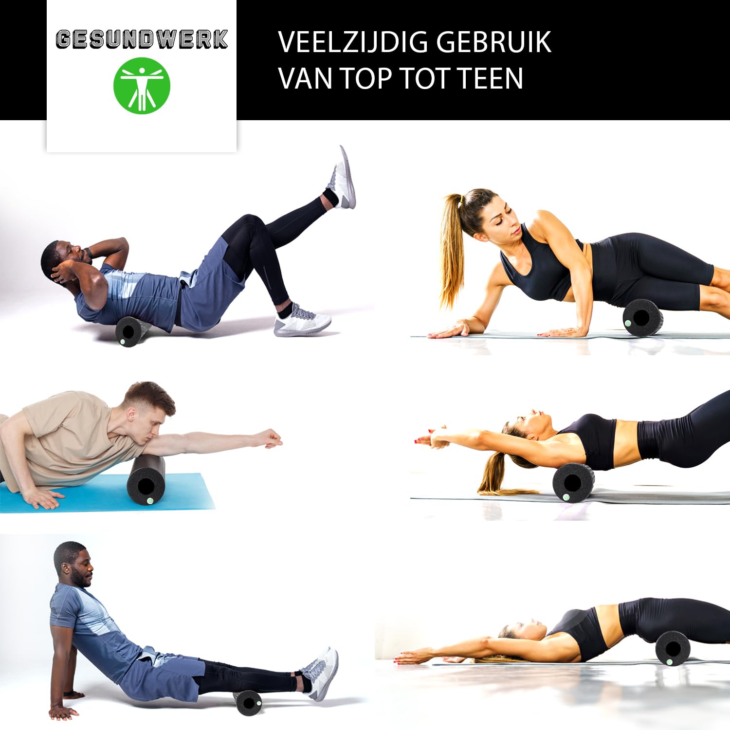 Faszienrollen Set - 10-teiliges Faszien Set mit Faszienrolle, Faszienball, Massageroller & Co. für Rücken, Wirbelsäule & Nacken