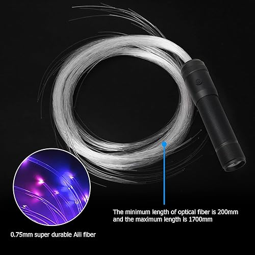 Miniatura 7 de AMKI Látigo de fibra óptica LED recargable de 6 pies, 360 giratorios, 360 efectos de modo, súper brillante, juguete de baile, ideal para fiestas