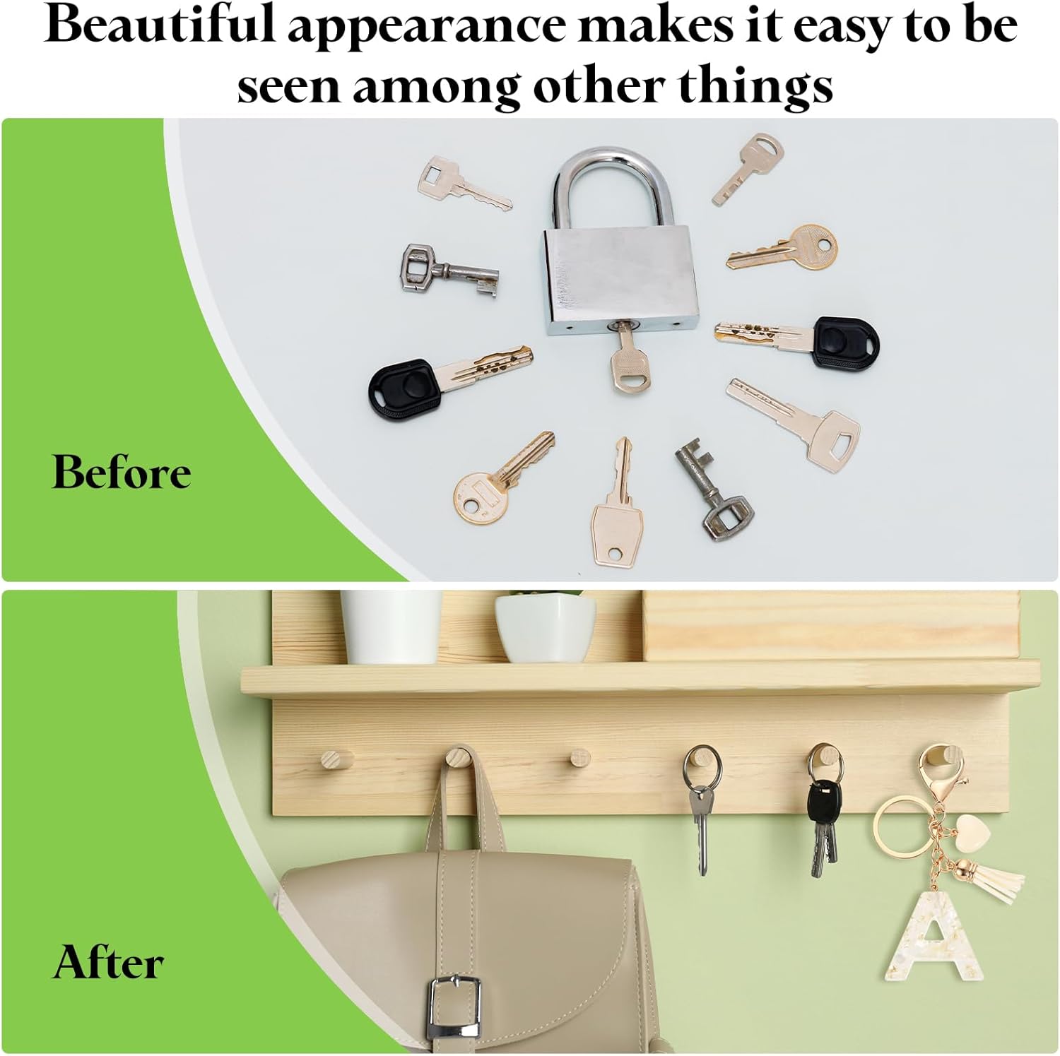 uxcell Initial Letter Keychains, Resin Cute Heart Tassel Pendant Accessory for Women - Image 5