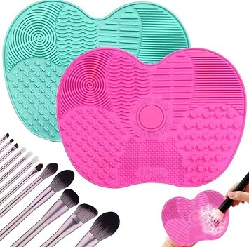 Busstier Silikon Makyaj Fırça Temizleme Pedi Pratik ve Kolay Kullanımlı Fırça Temizleyici Mat Aparat (15 Cm)