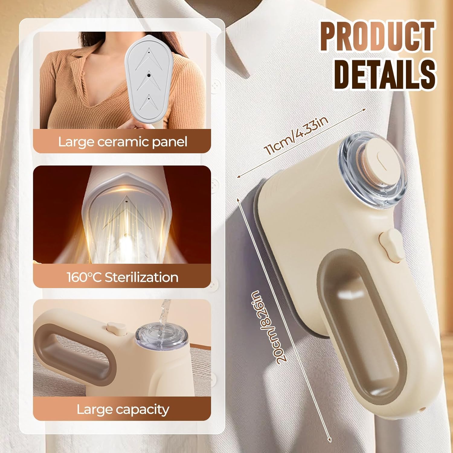 Portable Cordless Clothes Steamer Vacuum Steamer for Clothes Handheld Garment Wrinkle Remover