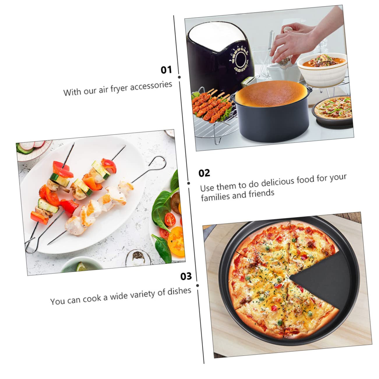9stücke Heißluftfritteusen-set Mit Antihaft-kuchenform Und Pizzapfanne Für Küchenutensilien Geeignet Für Schokoladenkuchen Käsekuchen Und Mehr Gerichte