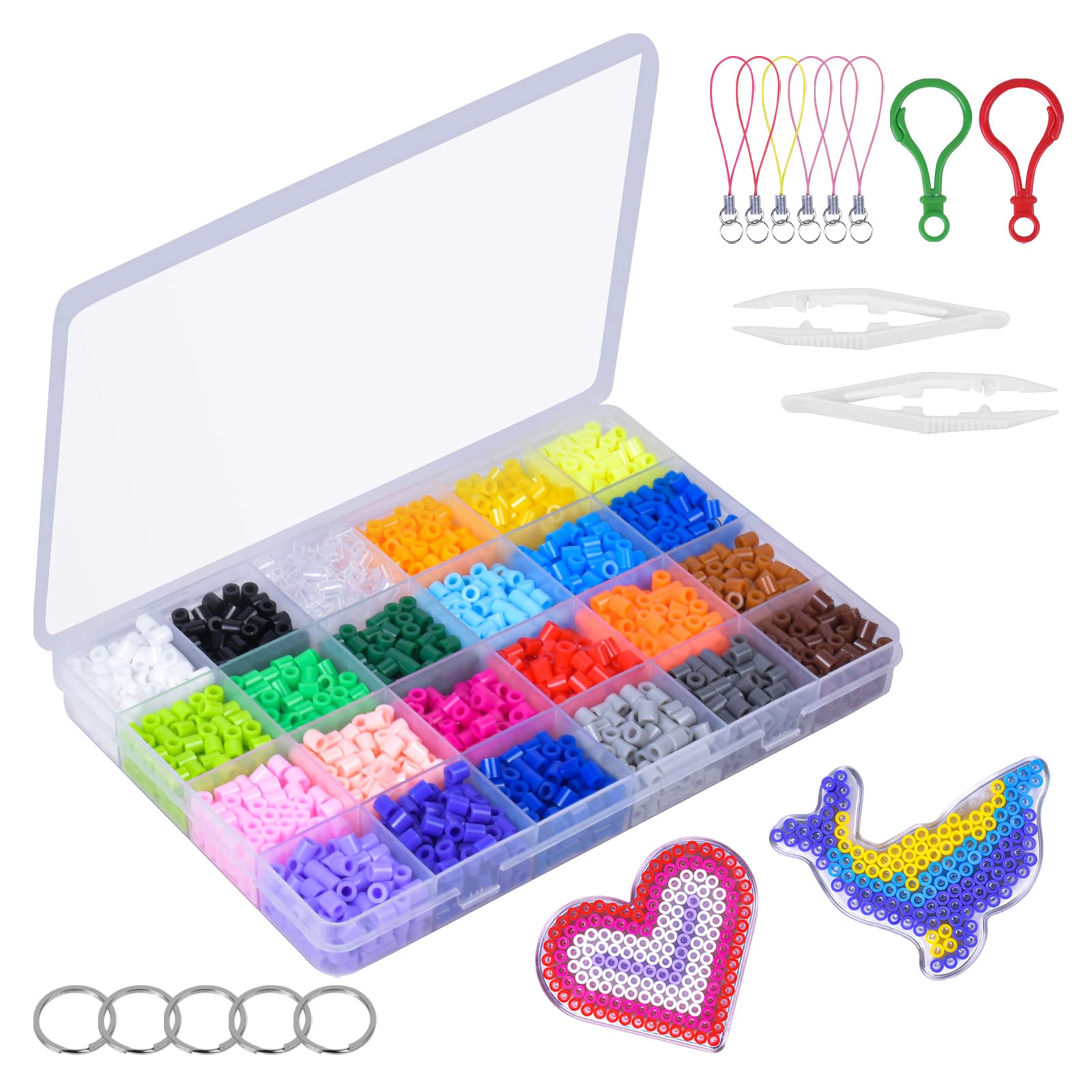 arctrm Ensemble de Perles à Fusible 5 mm Ensemble de Perles Fondantes Papier à Repasser Cadeau Plaques à Picots Pinces Casse-Têtes