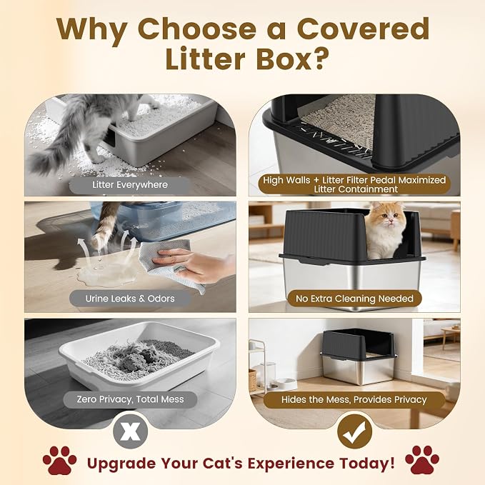 Caja sanitaria para gatos de acero inoxidable miniatura 3