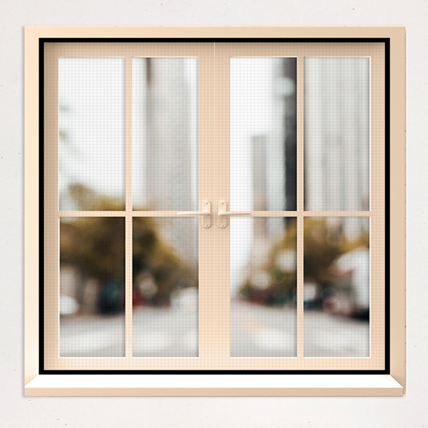 Classic Mosquito Net for Windows |Pre-Stitched (Size: 90X60cm / Color: Black |Premium 120GSM Fiberglass Mesh with Self-Adhesive Hook Tape, Quick, Long-Lasting Window net for Home