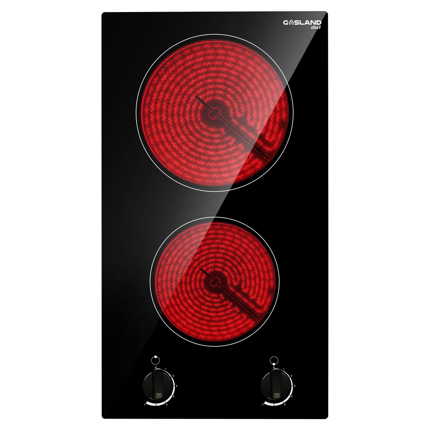 Buy Electric Cooktop 12 Inch, LAND Chef CH30BS 240V Ceramic Cooktop, Dropin 2 Burner Coiltype