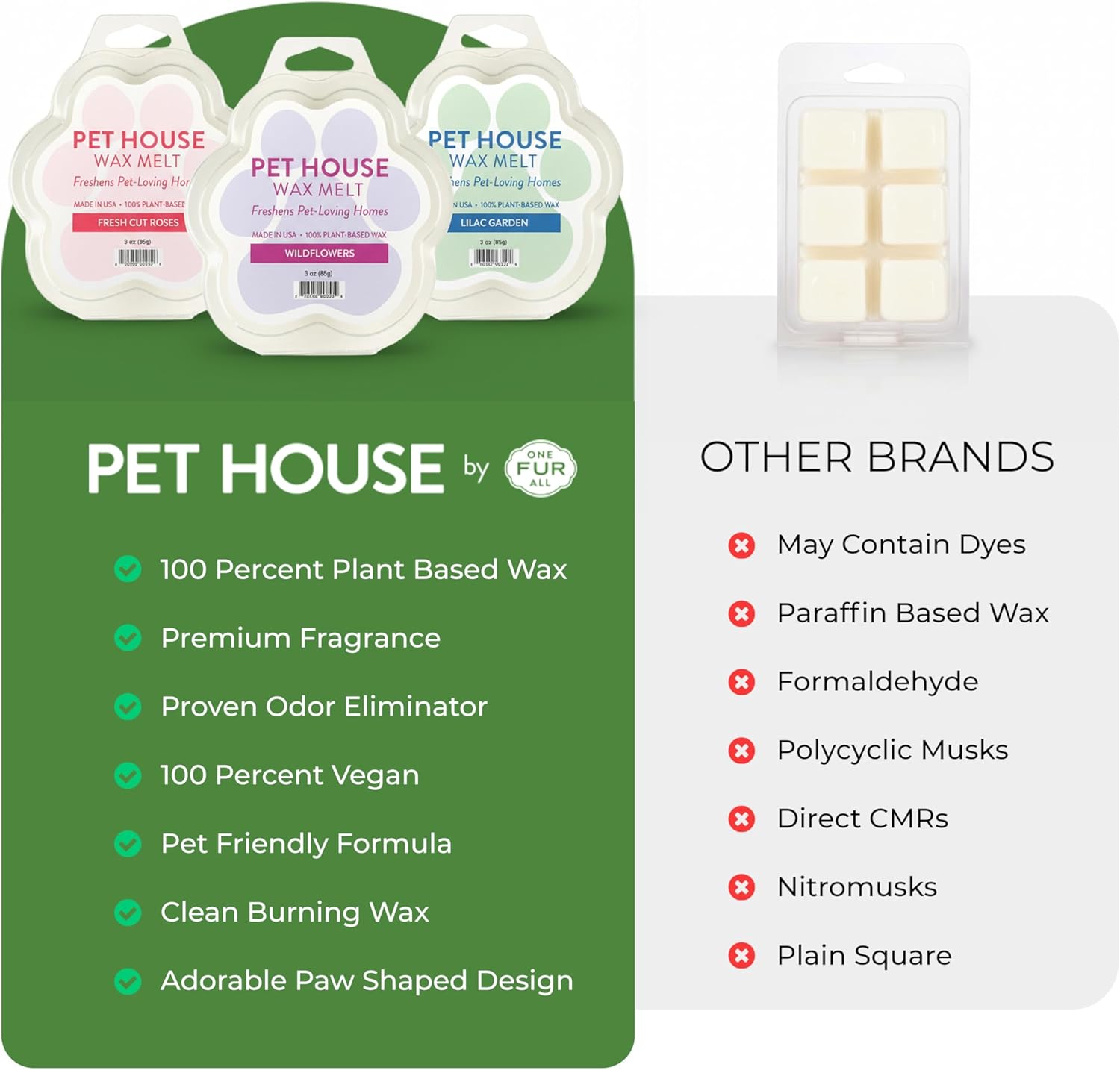 Pet House Fresh Citrus Wax Melts - Long-Lasting Scented Wax Melts Plant Based, Pet Friendly Pack of 4