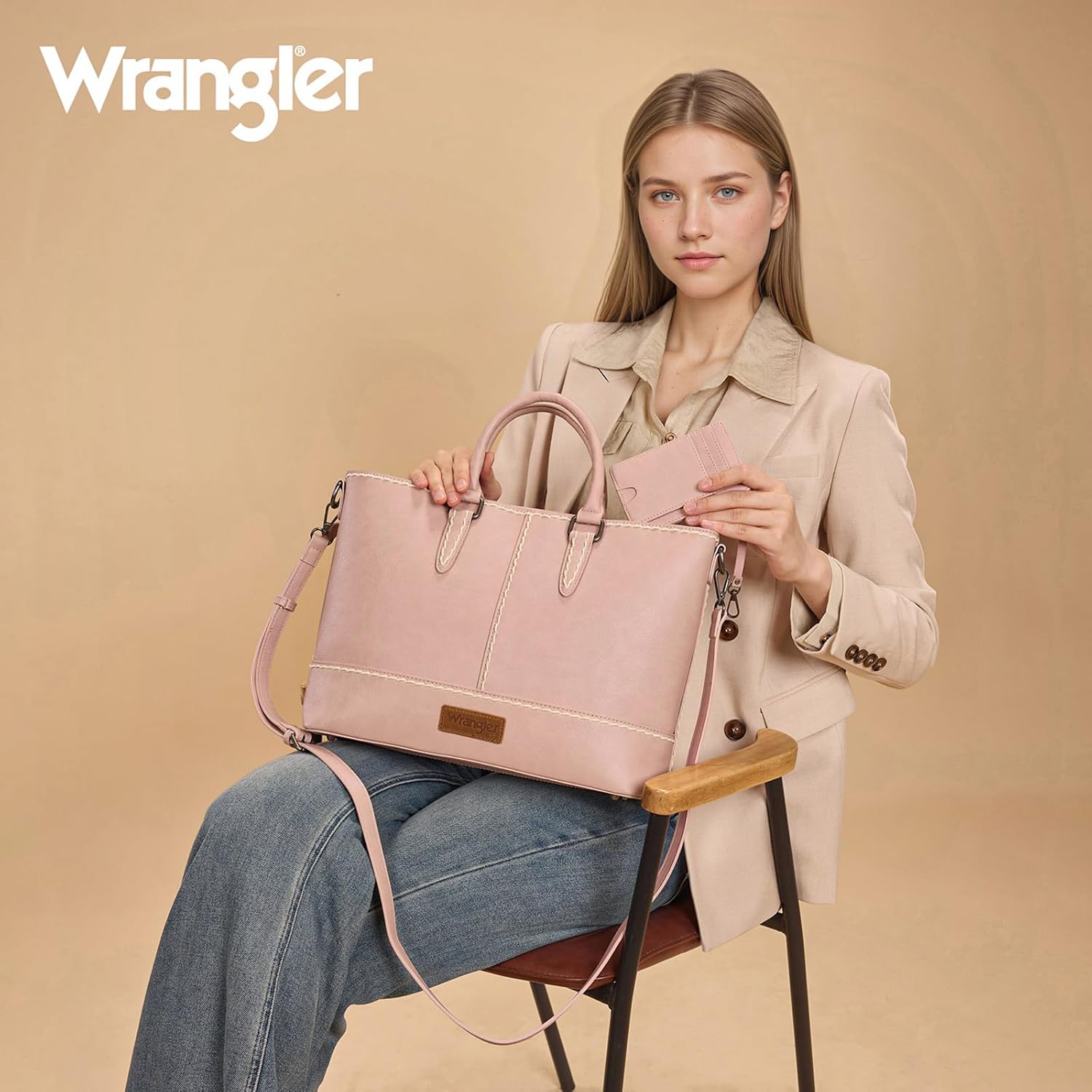 Montana West Wrangler Tote Bag for Women Top-handle Handbags Crossbody Bag with Removable Card Holder - Image 4