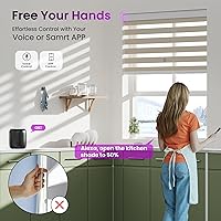 Vista 5 de Persianas motorizadas de cebra para ventana: Astomi - Persiana enrollable sin cordón con control remoto, persianas inteligentes funciona con Google