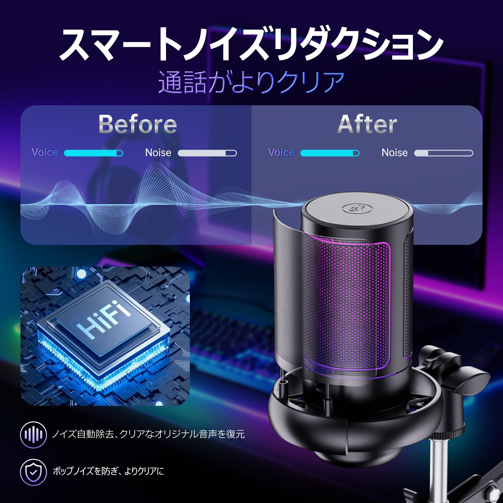 Amazon.co.jp: BuukBaag コンデンサー マイク【ワンクリックミュート