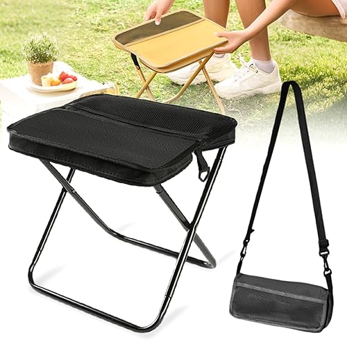 Taburete portátil para montañismo y senderismo, taburete plegable ligero 2025 con bolsa de transporte, reposapiés al aire libre para picnic,