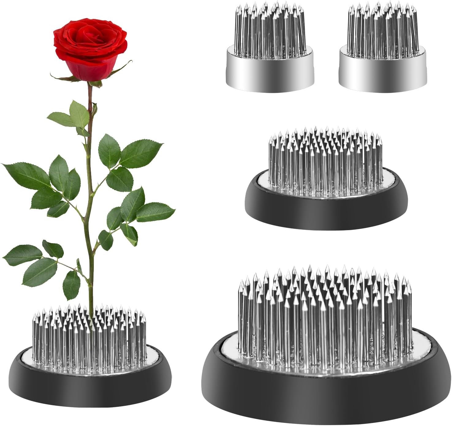 Blumenigel 4 Stück Metall rund Kenzan Steckigel für Vasen Blumenarrangement