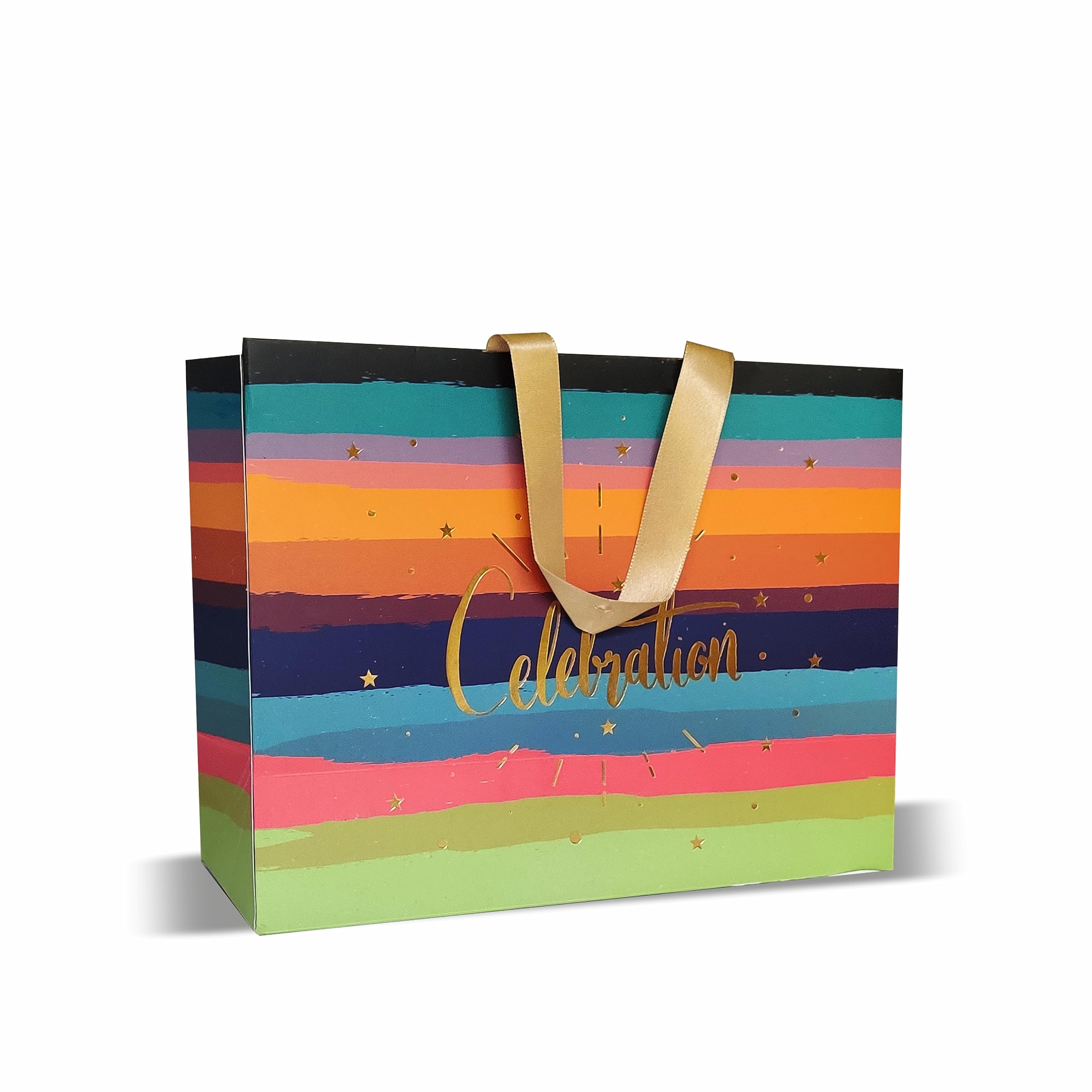 VESTTA -ELEGANCE REDEFINED Paper Gift Bags,Large,13 (L) X 5.5 (B) X 10 (H) Inches, Colouful Stokes Print, Matt Finish, Gold Stamping For All Celebrations, With Gift Tags-Premium Collection, 10 count (B0CCSM3WX9) Amazon Price History, Amazon Price Tracker
