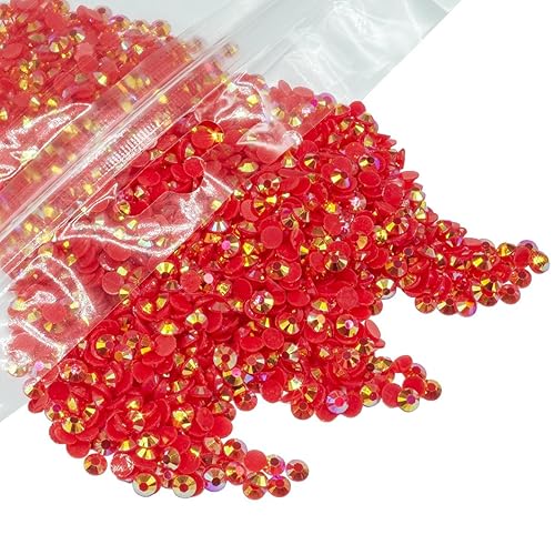 Vista 52 de 3000 diamantes de imitación de resina Peacok AB de 0.197 pulgadas para manualidades, diamantes de imitación de gelatina AB verde oscuro AB a granel