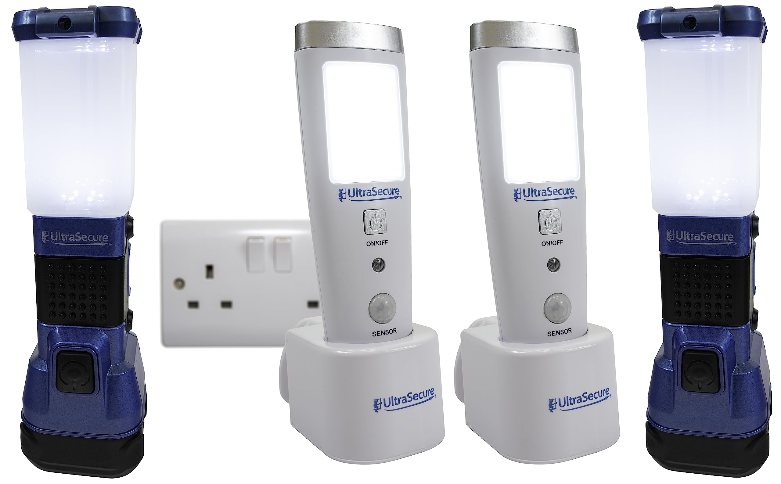 UltraSecure Mains Plug in Power Failure Led Torches & LED Lanterns Kit
