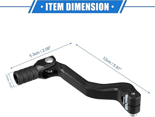 Miniatura 6 de VekAuto Palanca de cambios de motocicleta, brazo de palanca de cambios de pedal universal para motocicleta plegable aleación de aluminio negro