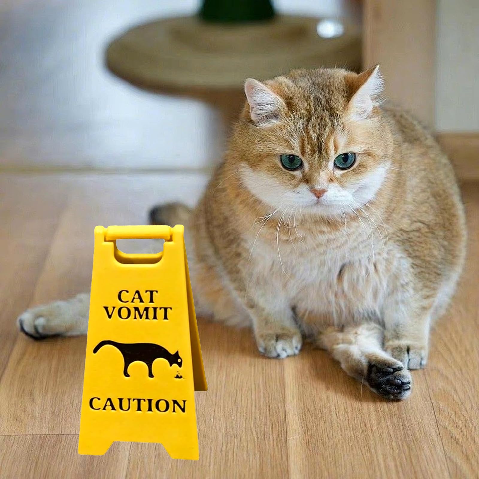 Panneau Humour "Attention Vomi Chat/chien" - Décoration Fun Pour Propriétaires D'animaux - Plastique Durable