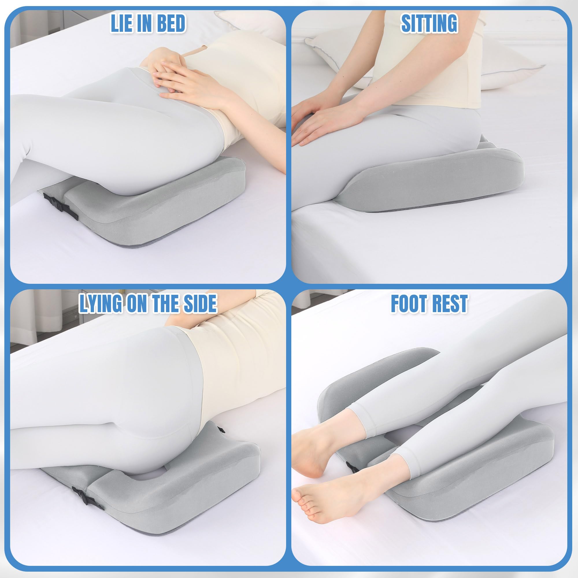 HOMBYS Cojines de Espuma viscoelástica para aliviar el Dolor de Cama para el Trasero, Almohada de Alivio de presión para Dormir y Sentarse, cojín para úlceras de Cama en Las Nalgas, Almohada de coxis