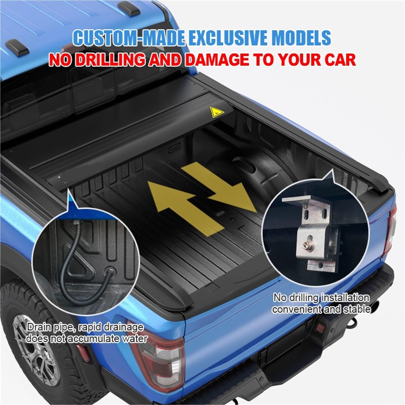 Für Ford Für Ranger Für Wildtrak 2023 Pickup Hard Cover LKW Bett Abdeckungen Tonneau Abdeckung Sport Auto Elektrische Rollladen Deckel Gepäckraumabdeckung