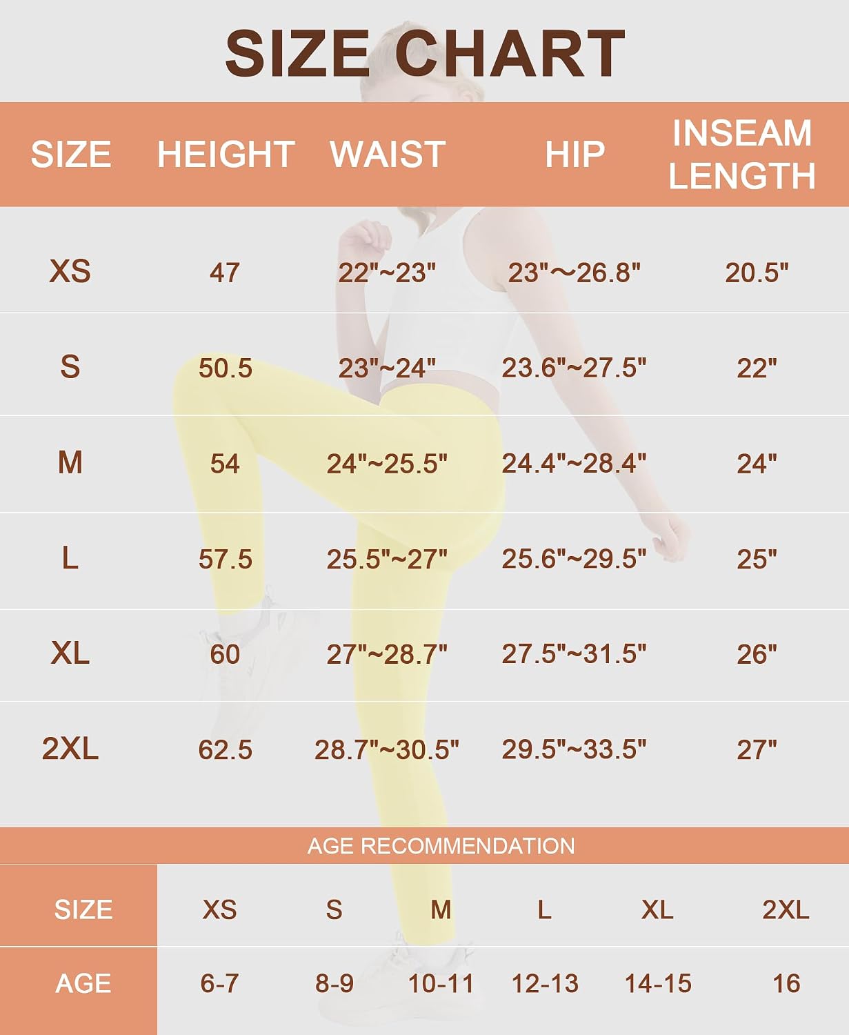 DOCUMO Girls Cotton Full Length Stretch Leggings 6-16Y