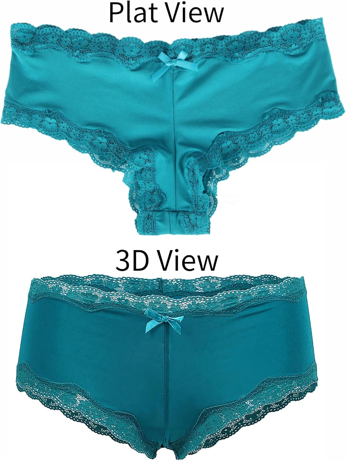 ohyeah Women Cheeky Underwear Panties Hipster Cotton Crotch Mid Waist Lace Trim Boyshorts Panties for Women Full Coverage - Image 7