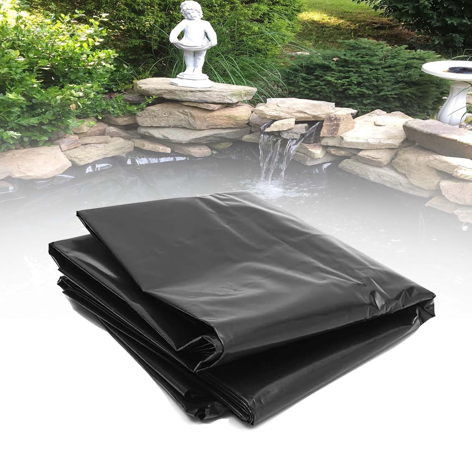 Whnoorher Outdoor Ponds Liner Black Flexible Impermeable Pond Membrane Heavy Duty HDPE Pond Lining for Garden Waterfall Fountain Artificial Lake, Tear Resistant/UV(7x10m(23x32.8ft))
