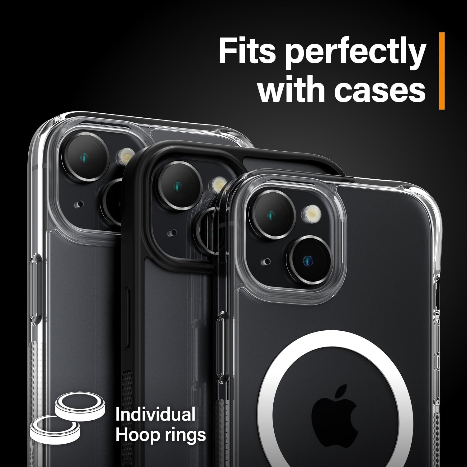 PanzerGlass™ Hoops Protettore per l'obiettivo della fotocamera per Apple iPhone 15 | 15 Plus - Protezione con Stile, vetro resistente agli urti