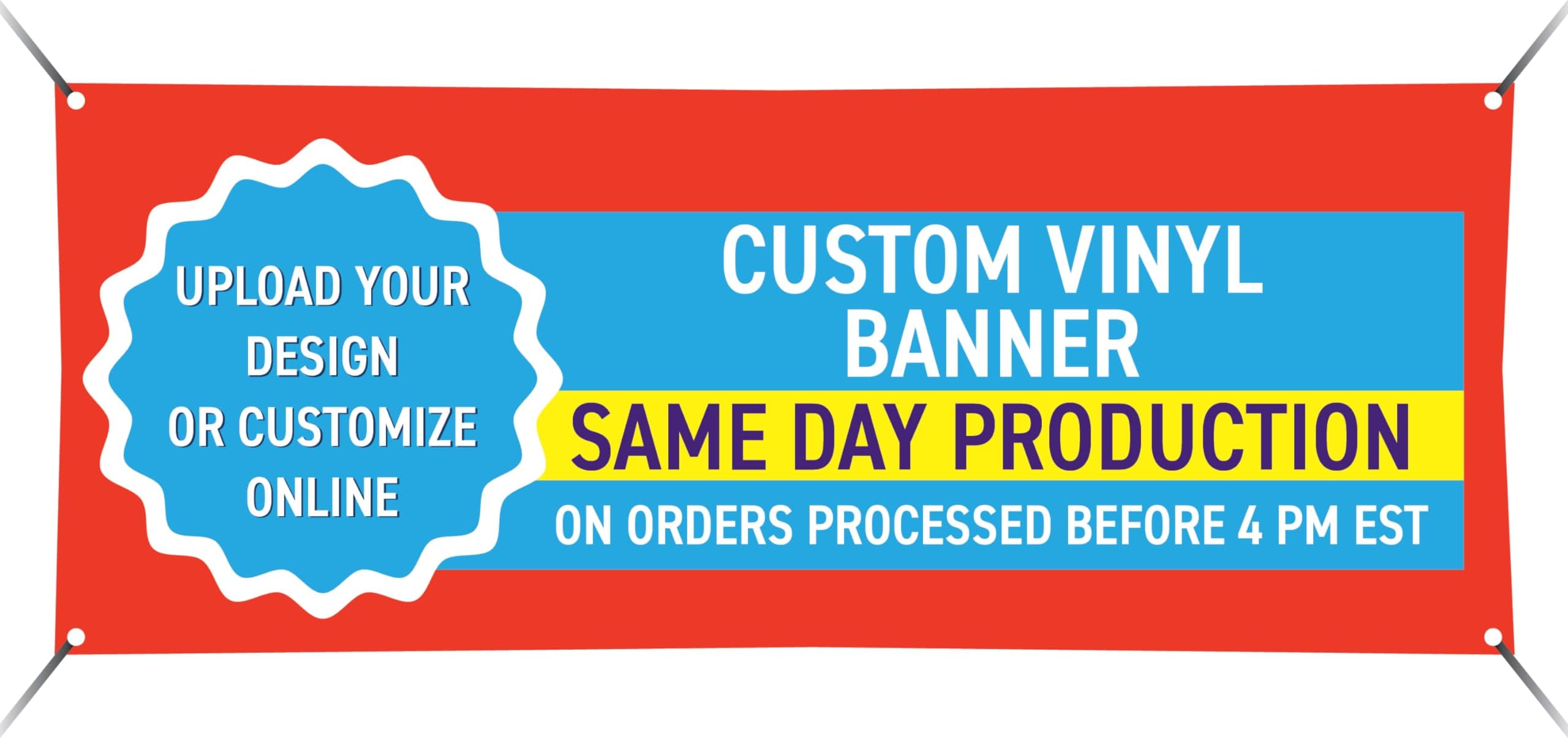 Customizable Vinyl Banner 1x6 - For Business, Graduation, Parties - Indoor & Outdoor Use - Full Color Personalized 13oz Sign with HD Printed Text and Photos