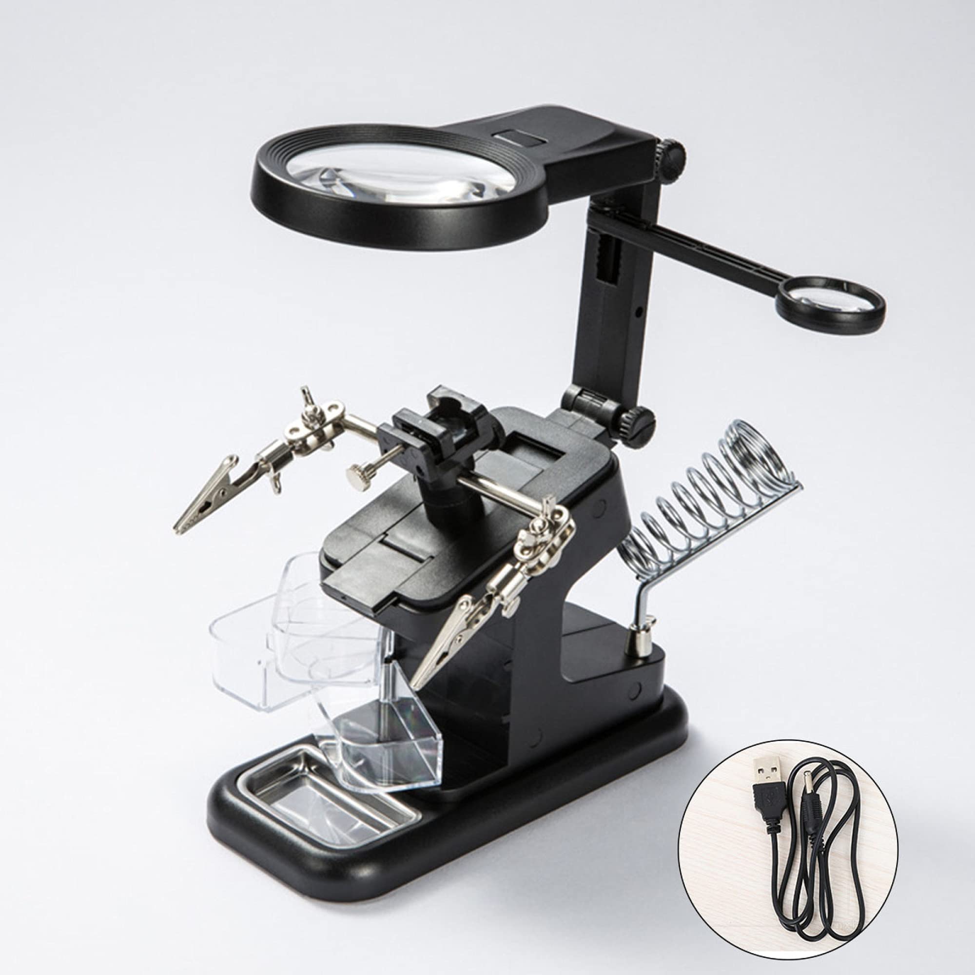 Loupe de table rétroéclairée pour réparer les circuits électroniques et pièces de montre