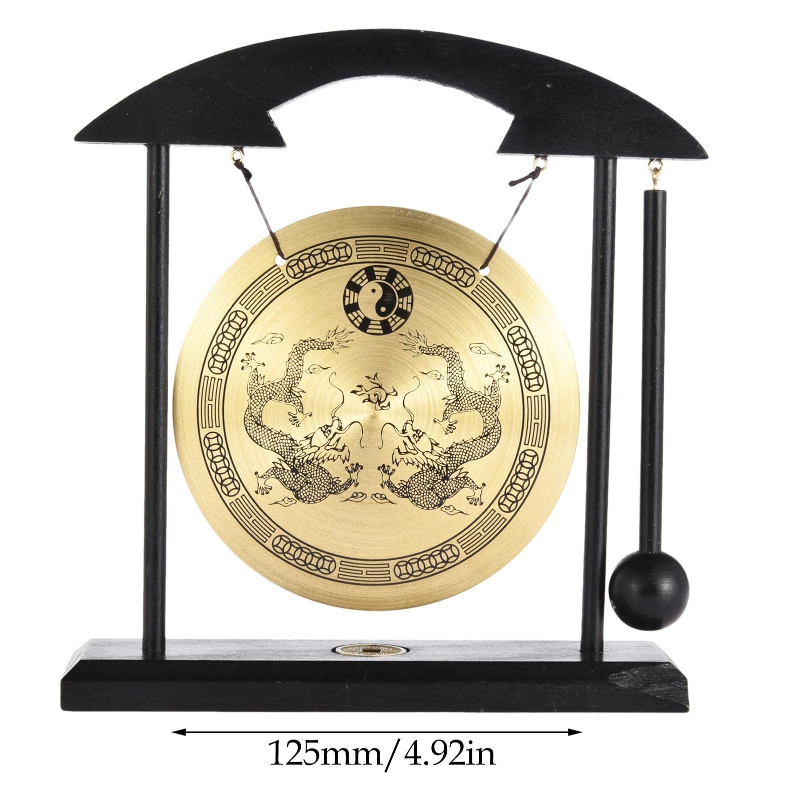 Wind Gong – Gong facile da pulire con martello e supporto, comodo strumento per la guarigione del suono, strumento per la cura del suono, strumento per l'apprendimento orientale, 4,92 in