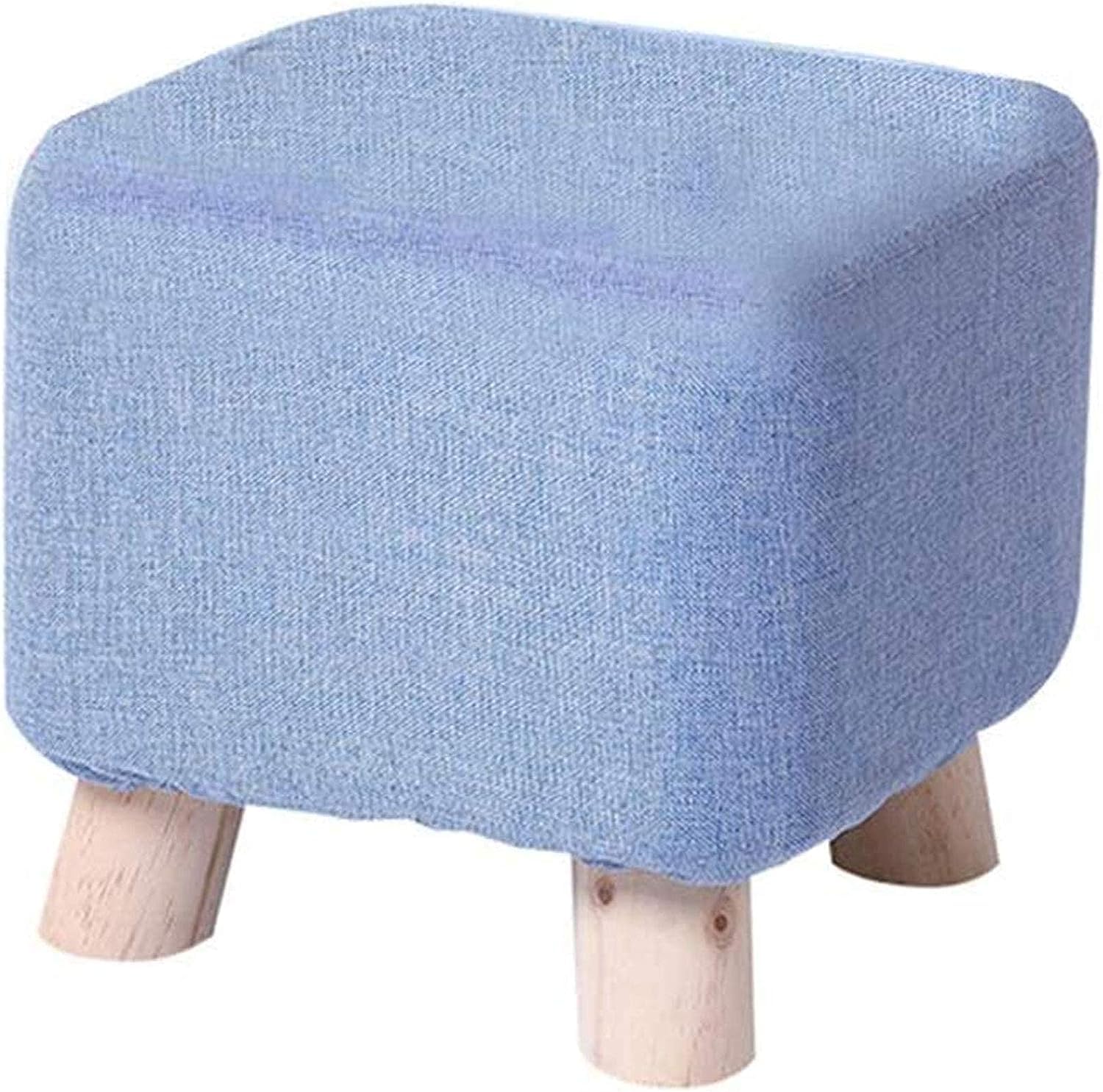 Repose-Pieds Ottoman en bois massif 28x28x25 cm pour salon et coiffeuse