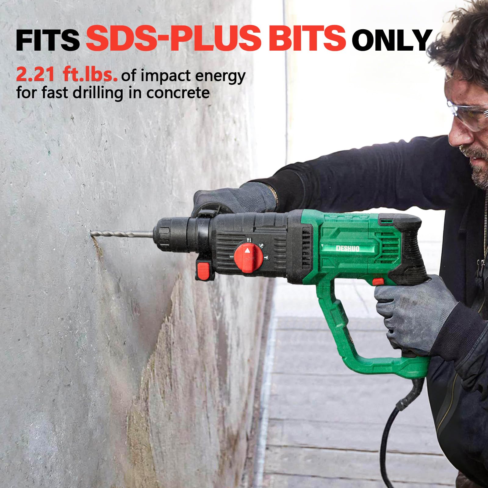 Lightweight Concrete Rotary Hammer Drill - SDS-Plus -4 Lightweight Concrete Rotary Hammer Drill - SDS-Plus -4