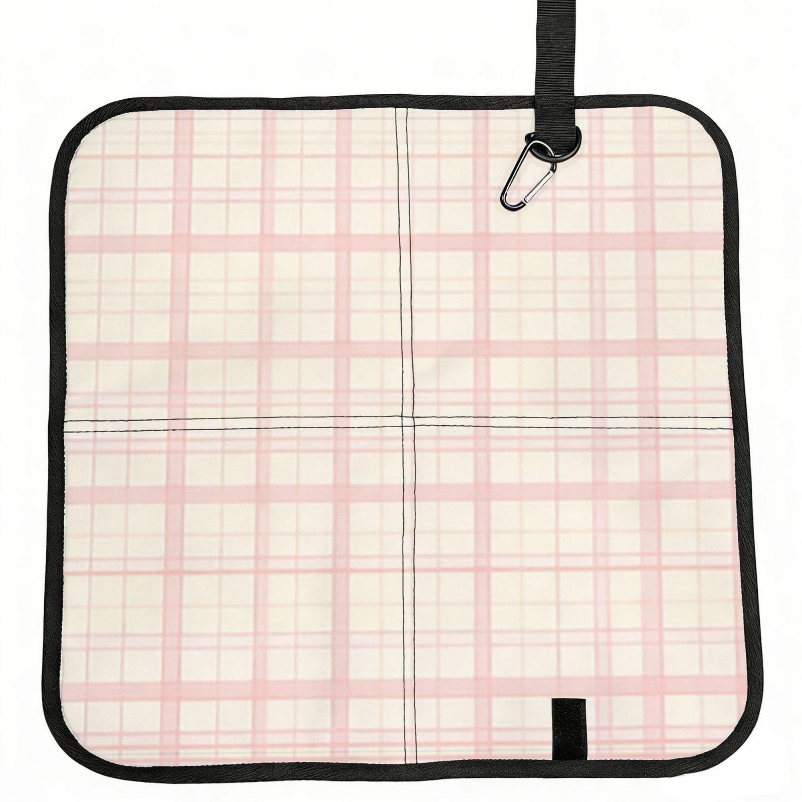DUYIOKH Pink Grid Print Foldable Portable Seat Cushion for World Cup Games, Camping and Outdoor Activities