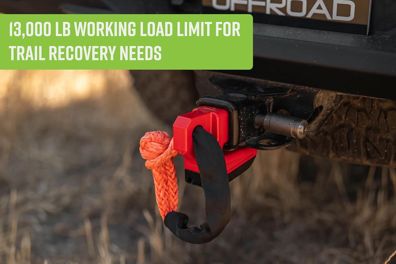 DV8 Offroad Xtract Hitch Skid Plate | Hitch Mounted Rear Skid Plate | 1" Thick Mount for 3/4" D-Ring | Designed to Mount to 2" Receiver with a 5/8" Pin | 13,000 lb Working Load Limit (Black)