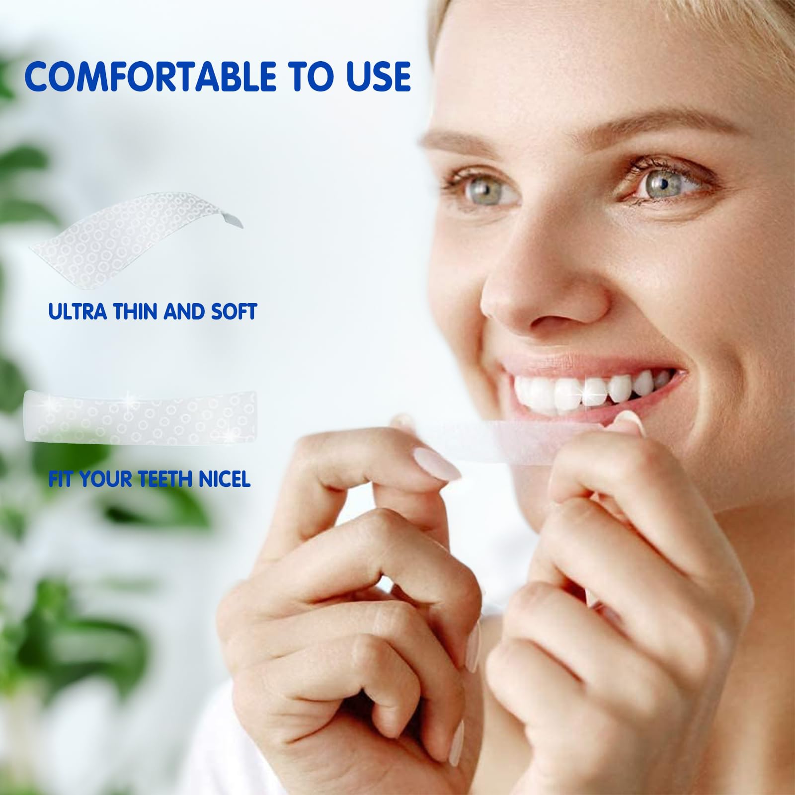 28 Strisce Sbiancanti Denti Professionali, Senza Teeth Sbiancamento Dei Denti, Whitening Strips per Sbiancamento Delicato, Facile Uso a Casa o in Viaggio